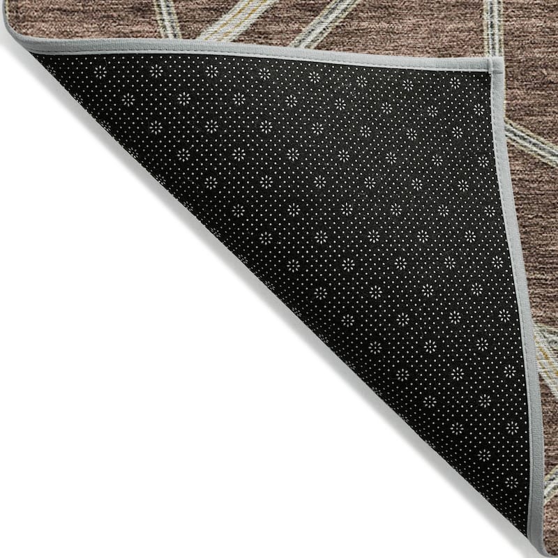 Machine Washable Indoor/ Outdoor Contemporary Links Chantille Rug