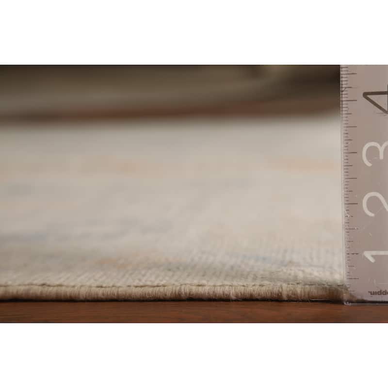 Hand Knotted Oriental 100% Wool Carpet Transitional All-Over Beige & Ivories Oushak Area Rug - 13' 9'' X 10' 0''