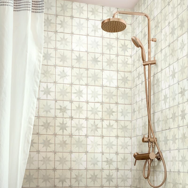 Merola Tile Harmonia Kings Star White 13" x 13" Ceramic Floor and Wall Tile