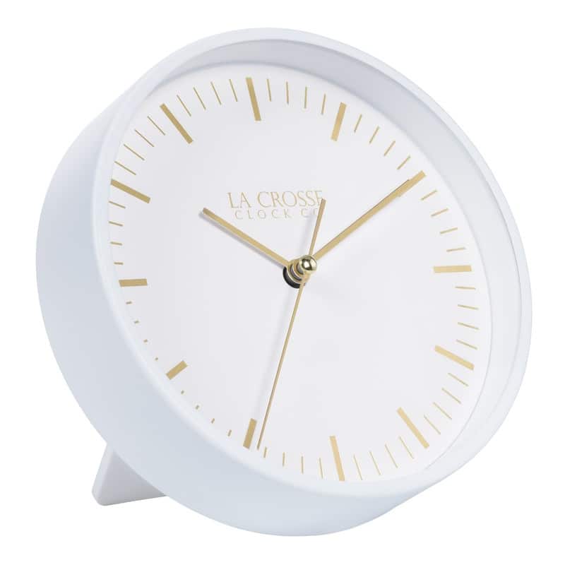 La Crosse 404-3715 6" Etta Silent Quartz Analog Metal Wall/Table Clock