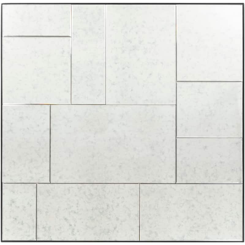 Jayla Antiqued Tile Contemporary Wall Mirror
