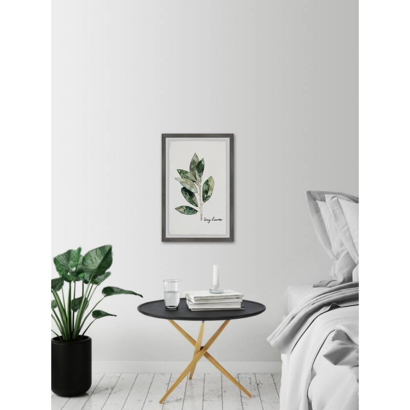 Herb Bay Leaves Framed Wall Art, Elegant Home Touch - Sophisticated Artwork for Refined Décor