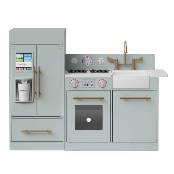 slide 2 of 13, Teamson Kids Little Chef Charlotte Modern Play Kitchen - 41.61" L x 11.81" W x 31.89" H Gold/Grey