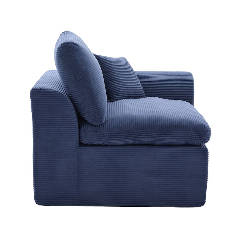 Modern 2-Seater Corduroy Cloud Sofa Modular 2-Piece Sectional Sofa with Removable Covers, for Living Room, Bedroom & Dorm