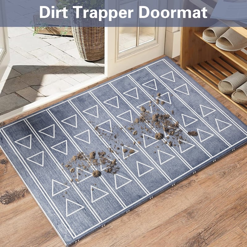 Indoor Door Mat, Front Back Outdoor Mat Rubber Backing, Low-Profile Entrance Rugs, Absorbent Resist Dirt Doormats Inside Doormat