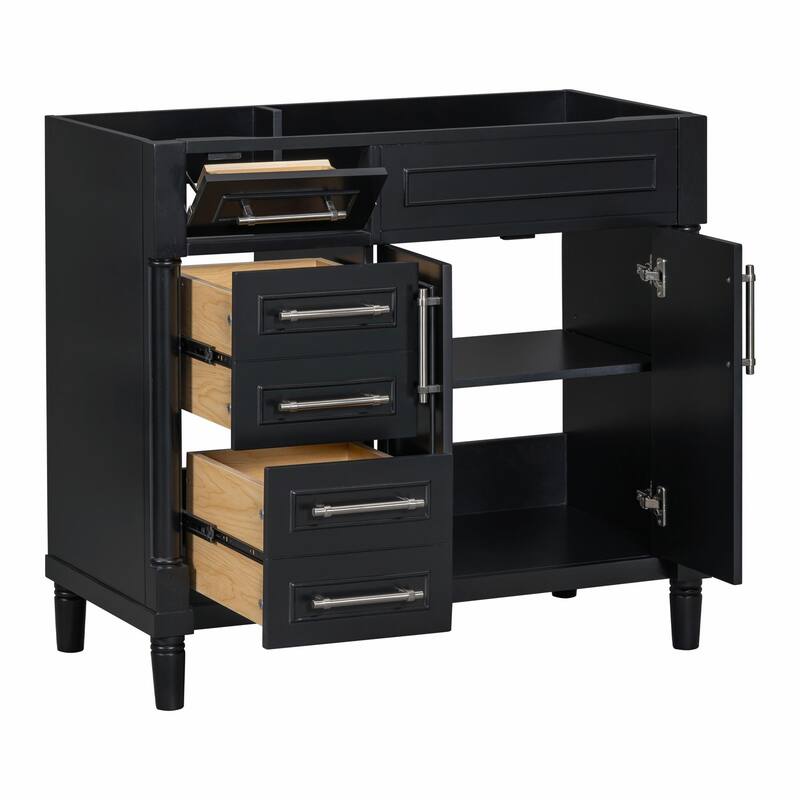 36" Freestanding Bathroom Vanity with Resin Sink and 3 Drawers