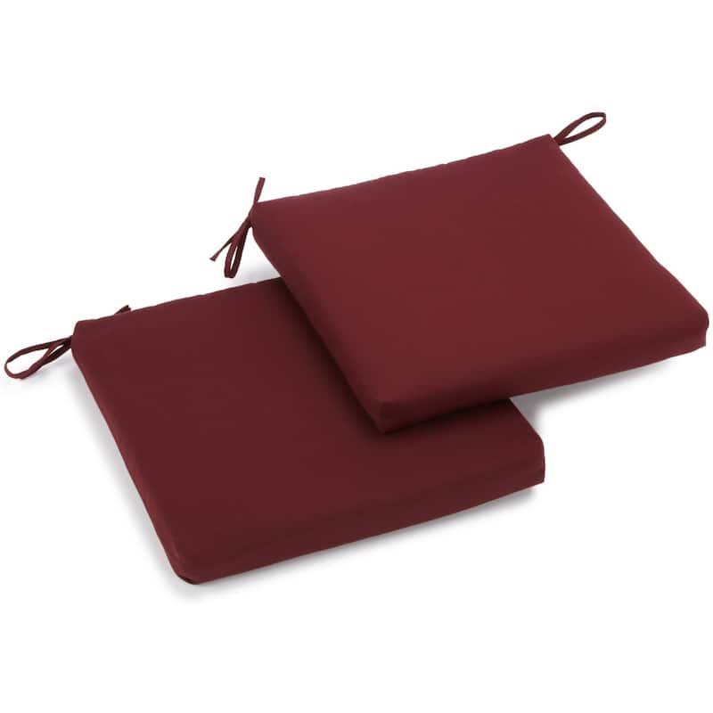 20-inch by 19-inch Twill Indoor Chair Cushion (Set of 1, 2, or 4) - 20 x 19 - Set of 2 - Burgundy