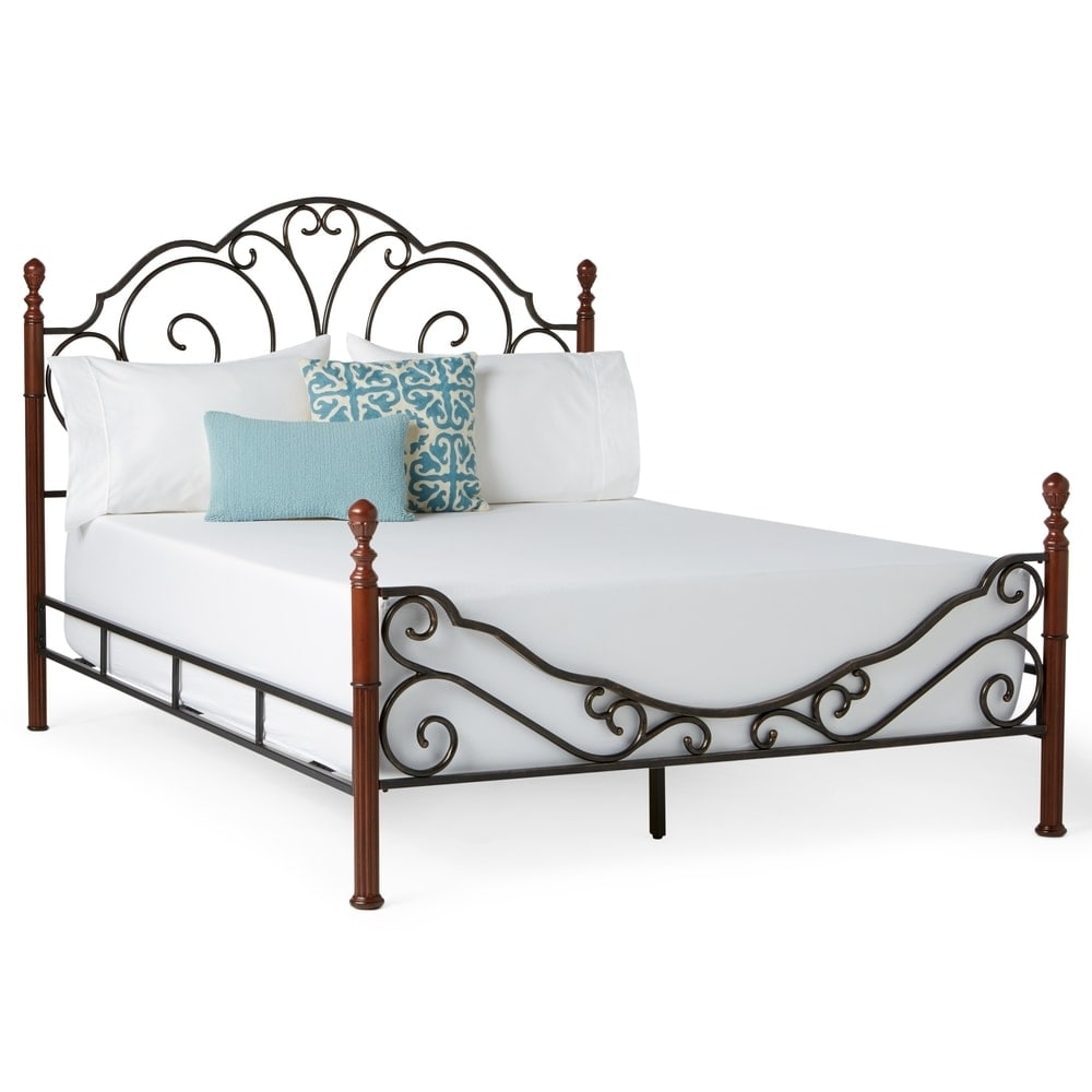 Leann graceful scroll bronze iron outlet bed