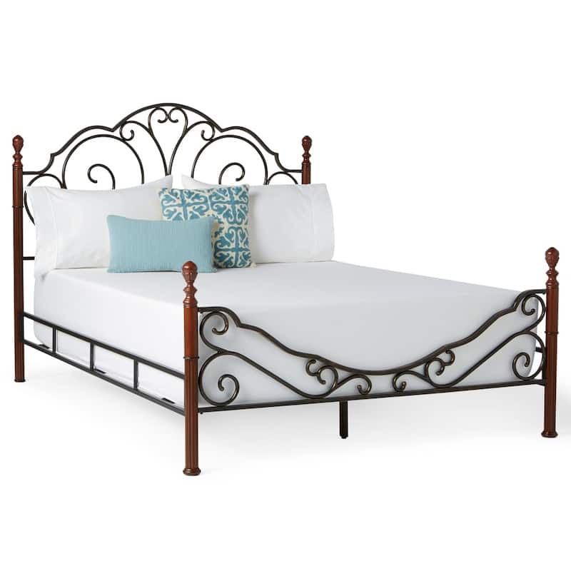 LeAnn Graceful Scroll Bronze Finish Iron Bed by iNSPIRE Q Classic - King