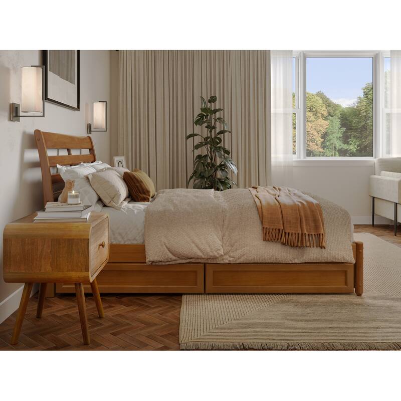 Emelie Platform Bed with Panel Footboard and Storage Drawers