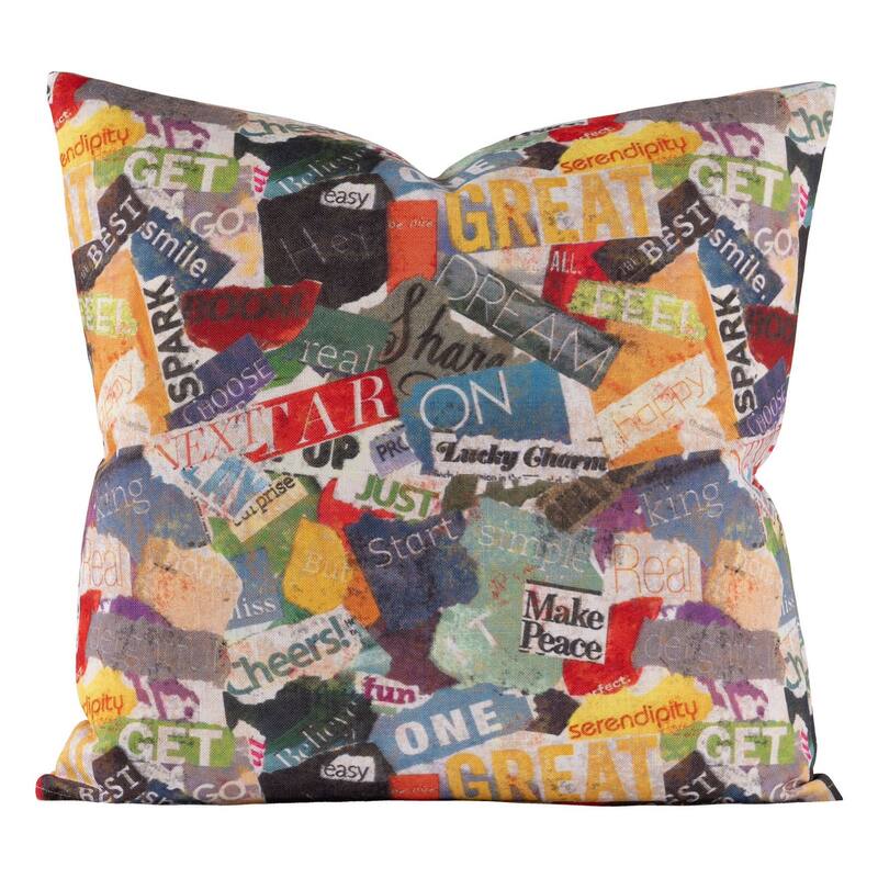 Siscovers Clippings Decoupaged Print Throw Pillow