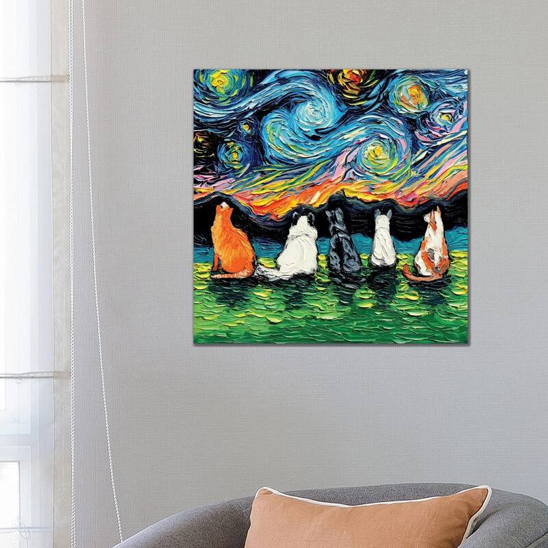 iCanvas "Starry Cats" by Aja Trier Canvas Print - 26x26x1.5