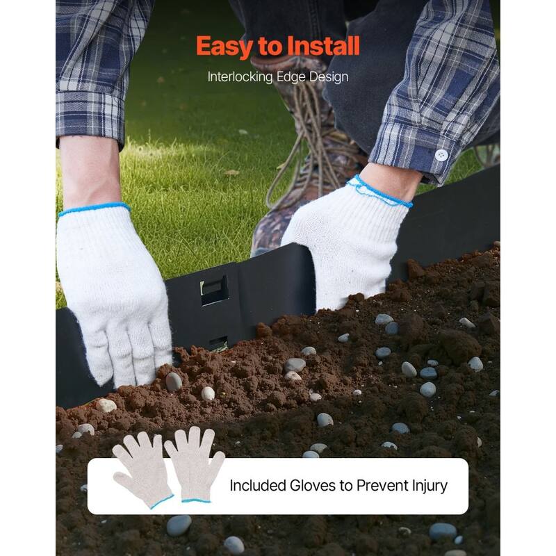 5-Pack 4"H Galvanized Steel Flexible Landscape Edging Borders with Spikes for Yard or Pathway - 39 x 7.13 x 0.06 in