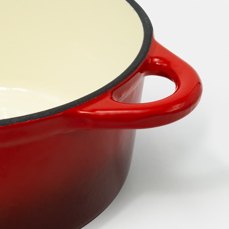 CookPro 2.8 Qt. Casserole Pan with Red Enamel Coating