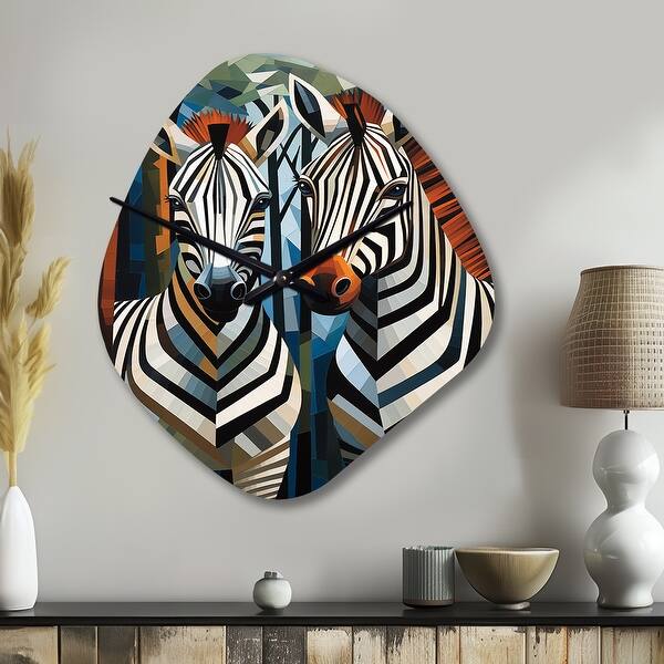 Zebra Clock Black and White Zebra Patterns Dynamic I - Zebra Wall Clock in ...
