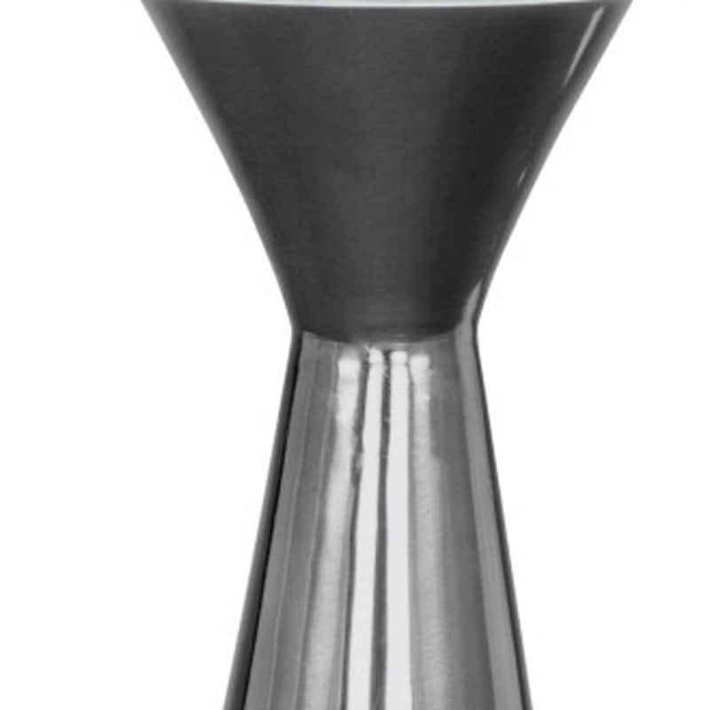 HomeRoots 23" White And Black Marble And Steel Round Pedestal End Table - 15' X '22.5' X '15