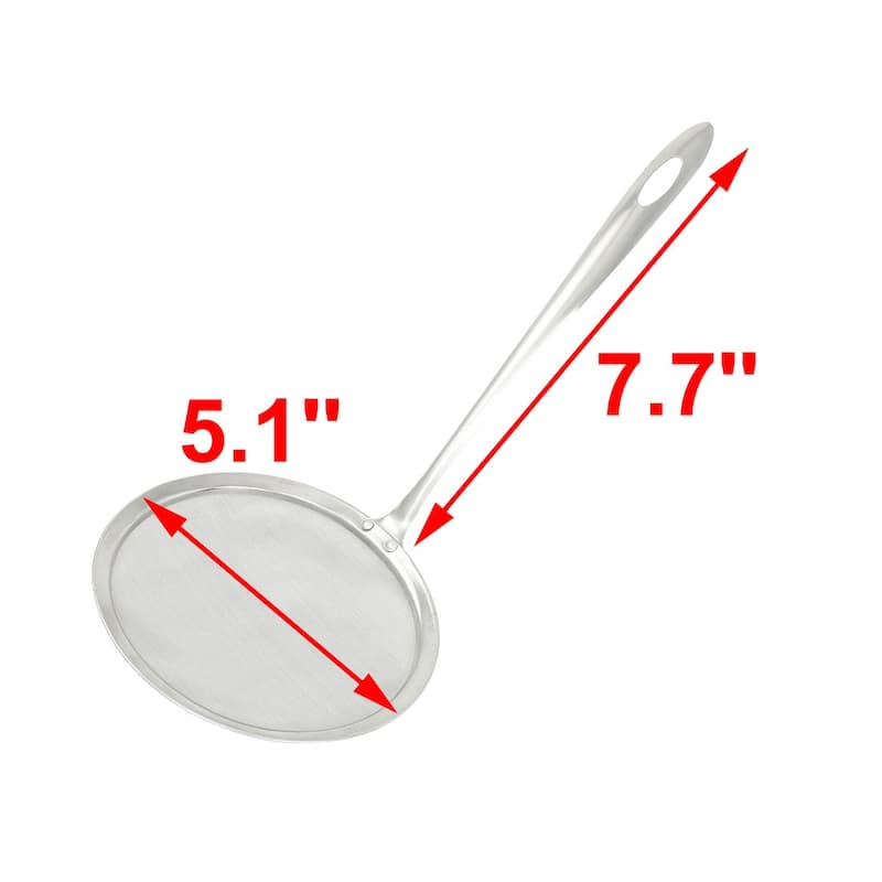 Kitchen Stainless Steel Oil Grease Strainer Mesh Ladle 11.8" Length - 11.8"Length