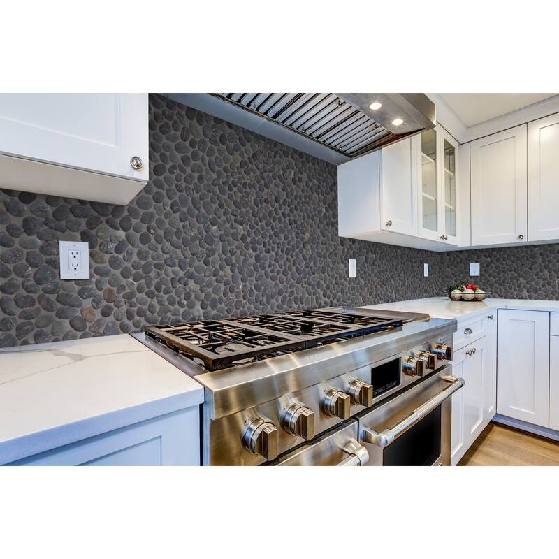 Classic Pebble 11 in. x 11 in. Mesh-Mounted Mosaic Wall and Floor Tile