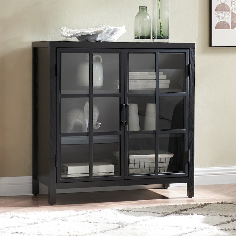 Bennett 32" Wide Rectangular Accent Cabinet - 31.5" Wide - Black Grain