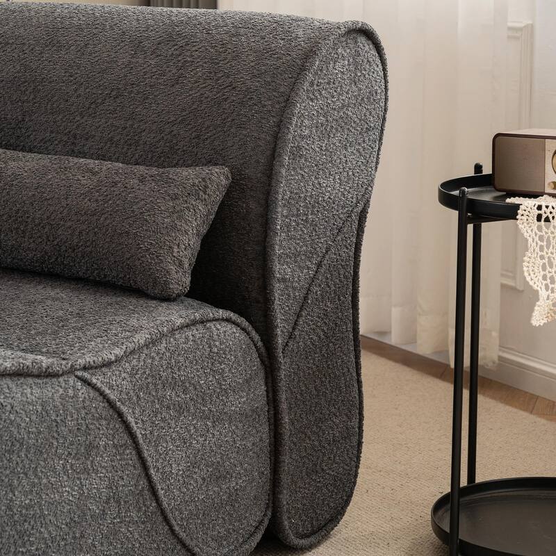 Soft Velvet Recliner Chair - Comfortable Lounge Chair with Waist Padding