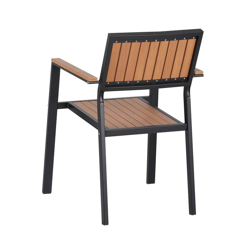 Outdoor Dining Set with 6 Chairs and X-Shaped Legs Extendable Table, Aluminum Patio Dining Table Set