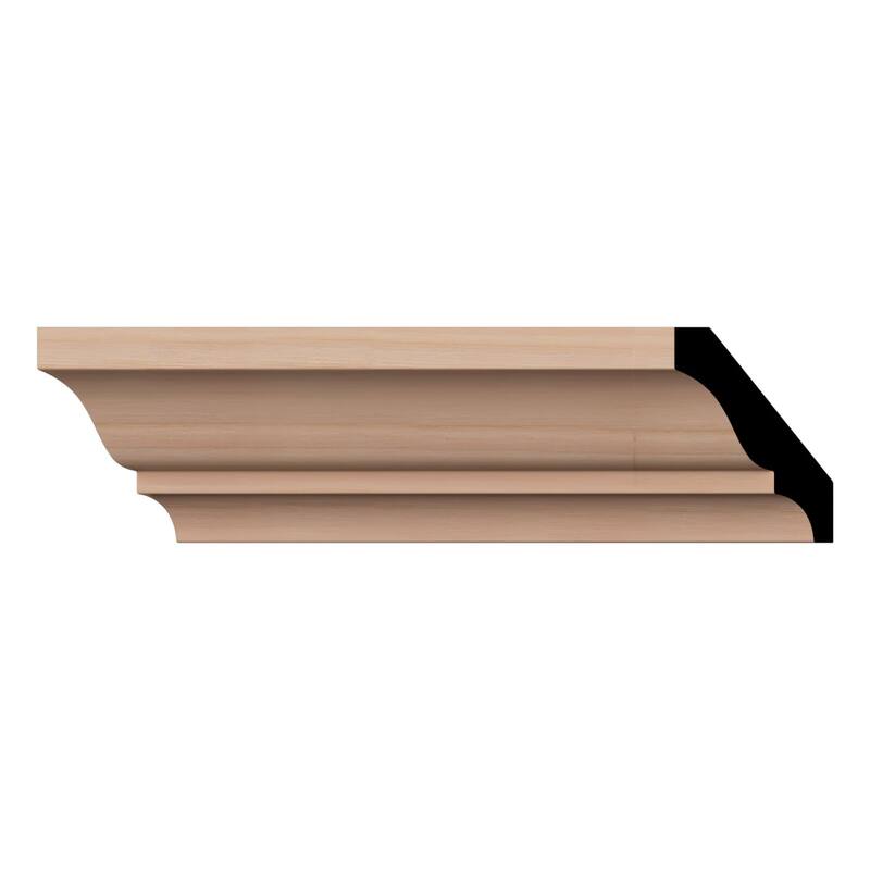 WM52: 2-1/4-in H x 1-2/3-in P x 2-3/4-in F x 96-in L Americraft Solid Hardwood Stain Grade Crown Moulding - Cherry
