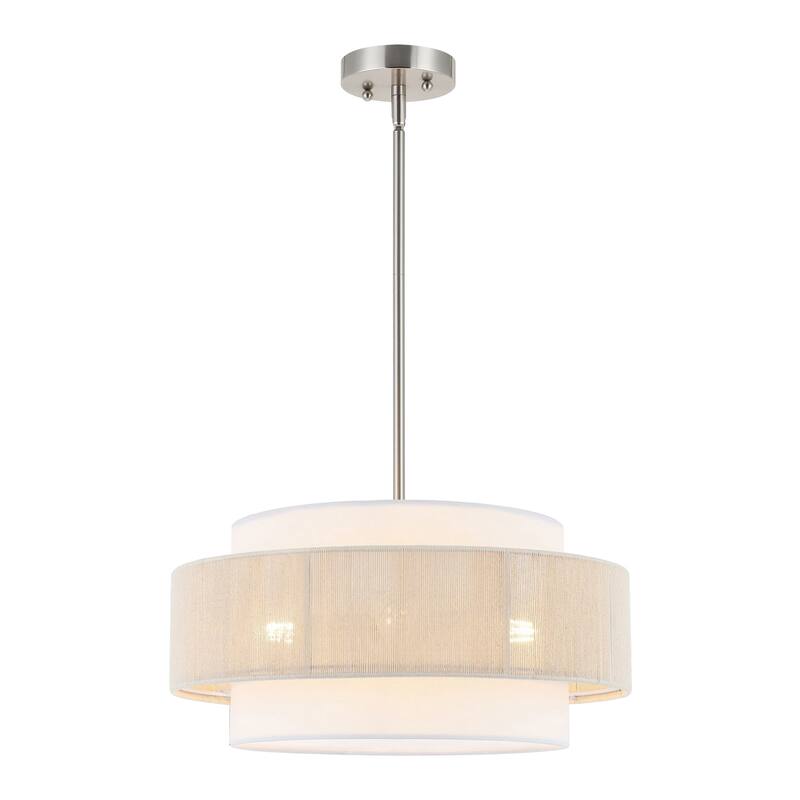 GetLedel 18" 4-Light Double Drum Shaded Chandelier