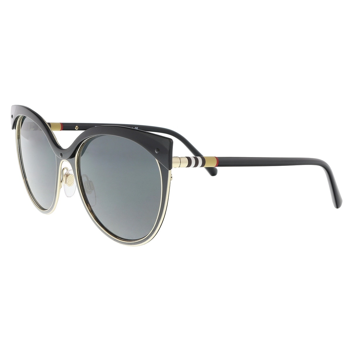 Shop Burberry Be3096 126287 Black Light Gold Cat Eye Sunglasses