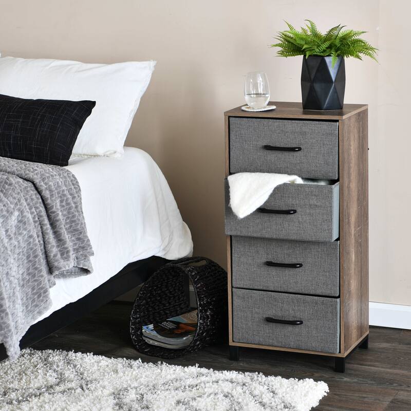 Household Essentials Dresser Tower Chest with 4 Storage Drawers