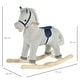 preview thumbnail 6 of 8, Kids Rocking Horse for Toddler 3-5, Plush Ride on Horse Wooden Rocker with Realistic Sounds, Gray - Light Gray