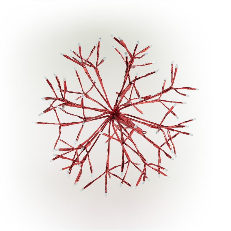 Alpine Corporation 16"H Indoor Holiday 3D Snowflake Hanging Ornament with LED Lights