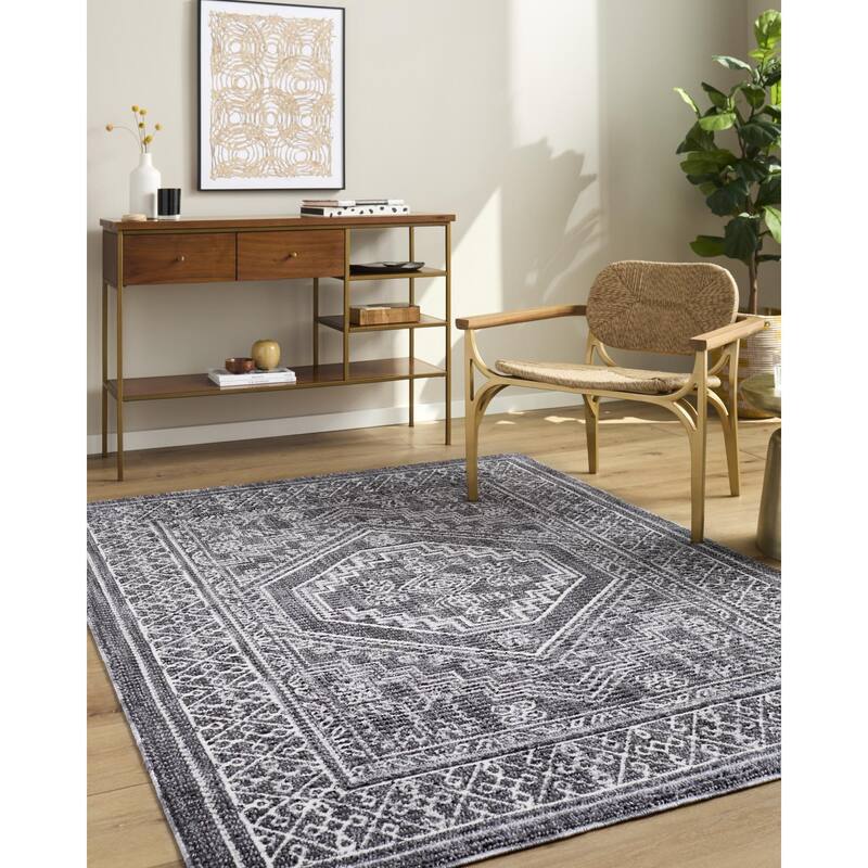 ELLE Decor x Livabliss Odeon Modern Area Rug - Black/Ivory - 2' x 2'11"