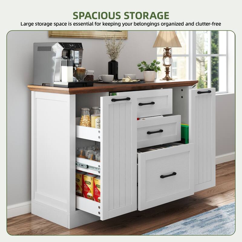 Moasis 47" Modern Buffet Sideboard Cabinet with Storage for Dining Room - N/A