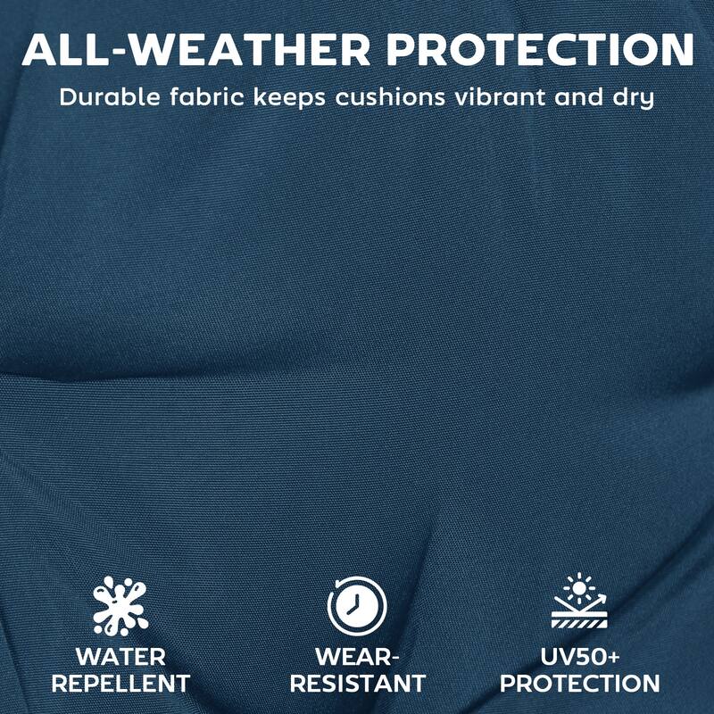 Outsunny Set of 2 Chaise Lounge Cushion, 4" Thick Outdoor Lounge Chair Cushions with Non-Slip Ties