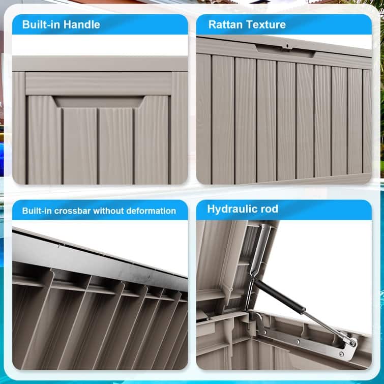 Outdoor Patio Storage Resin Lockable Deck Box