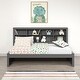 preview thumbnail 3 of 7, Twin Bookcase Daybed in Dark Grey with optional Trundle or Drawers