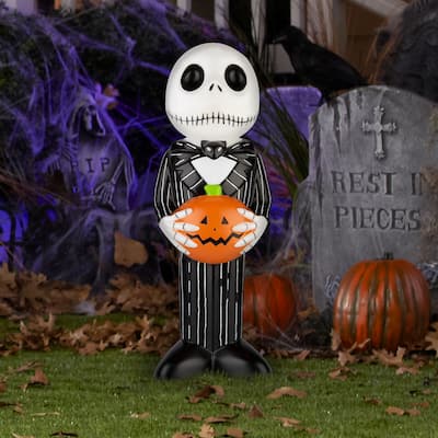 Gemmy Lighted Blow Mold Outdoor Decor Jack Skellington 24" Disney