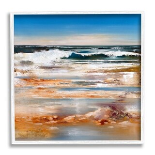 Stupell Rolling Waves Abstract Shore Framed Giclee Art Design by Ron Di ...