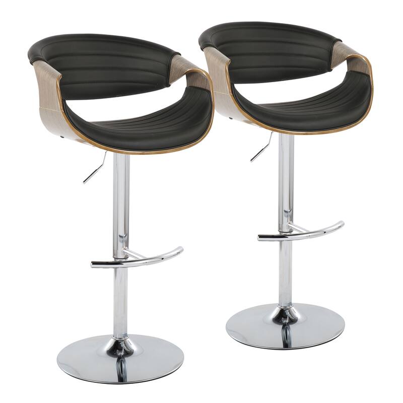 Carson Carrington Kanteborg Adjustable Bar Stool with Rounded T Footrest (Set of 2)