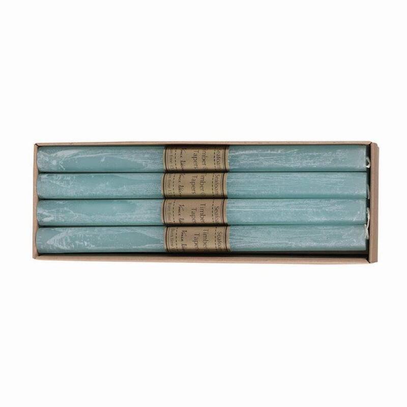 12" Sea Foam Blue Traditional Cylindrical Taper Candle Box