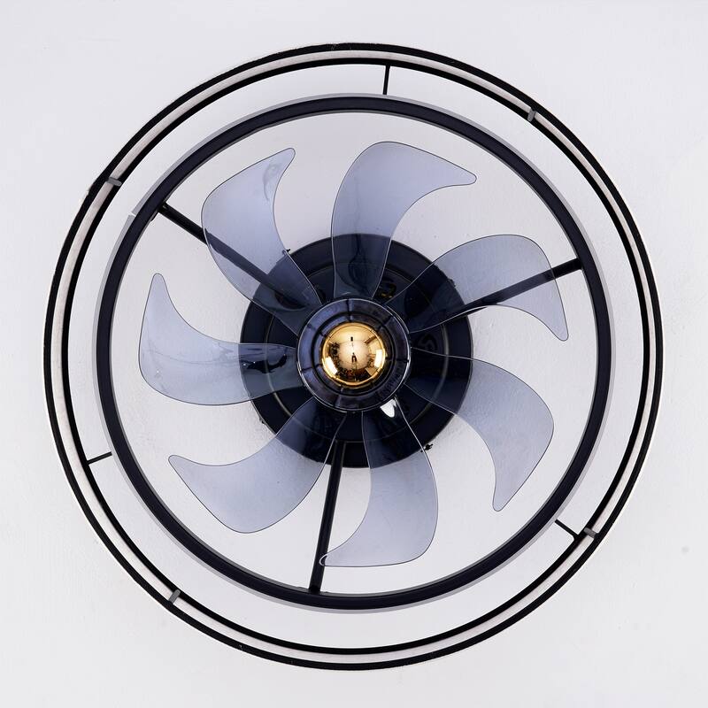 20" Fabric Farmhouse 7 PCS Blades Ceiling fan With Remote Control, Quiet DC Motor Ceiling Fan--NOT INCLUDED BULBS