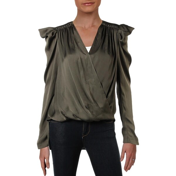 BCBGeneration Womens Pleat Sleeve Blouse