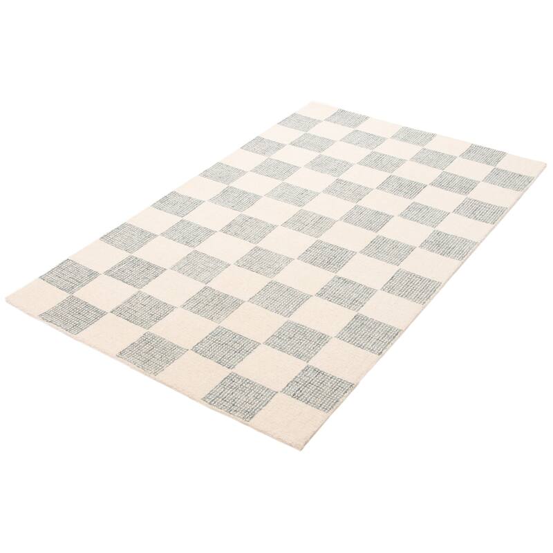 ECARPETGALLERY Hand Tufted Timeless Cream Wool Rug - 5'0 x 7'11