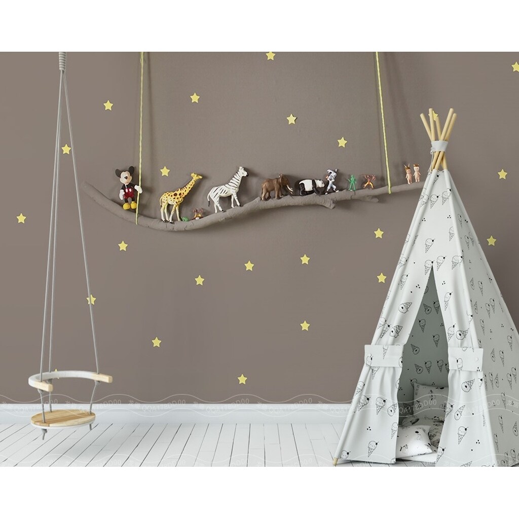 Shop 3d Animals Starry Landscape Nursery Textile Wallpaper