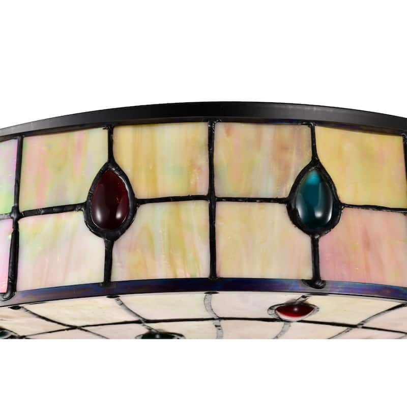 Brimsel Tiffany Style Stained Glass Flushmounted Ceiling Lamp