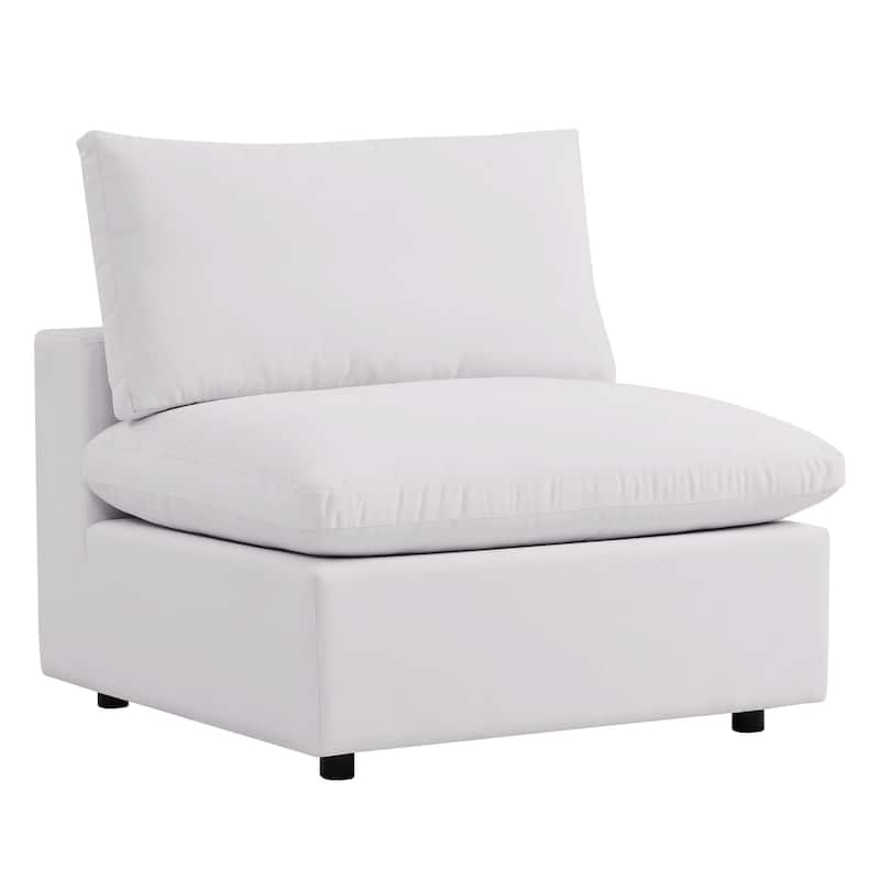 Commix Overstuffed Outdoor Patio Sofa - White