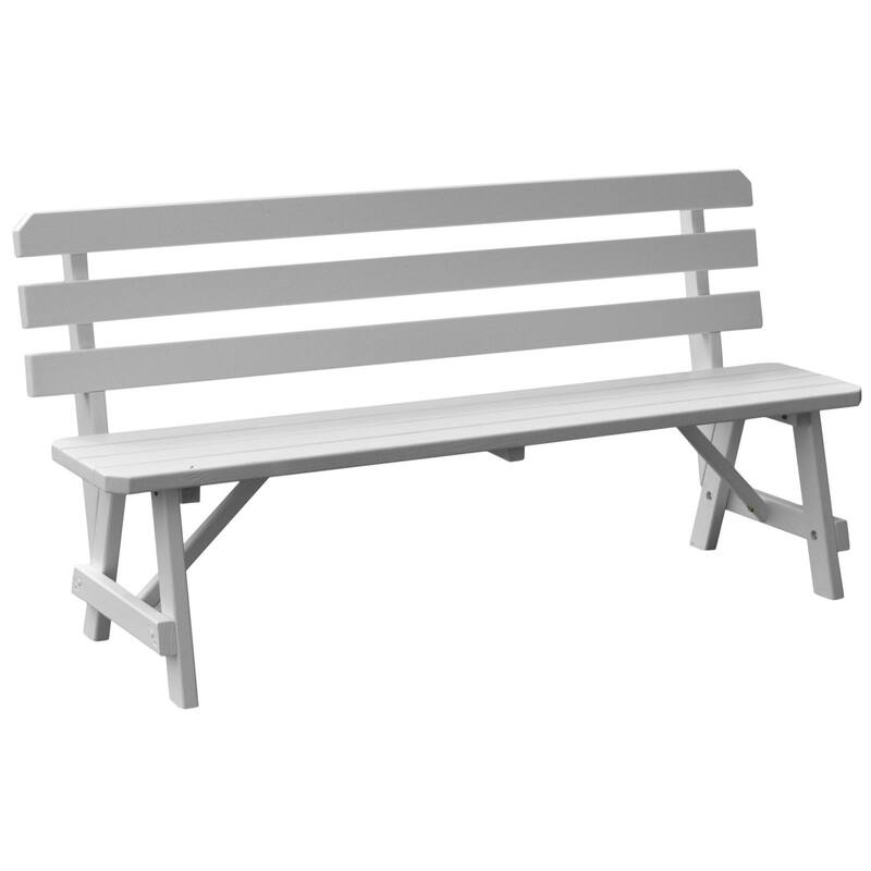 Pine 8' Traditional Backed Bench