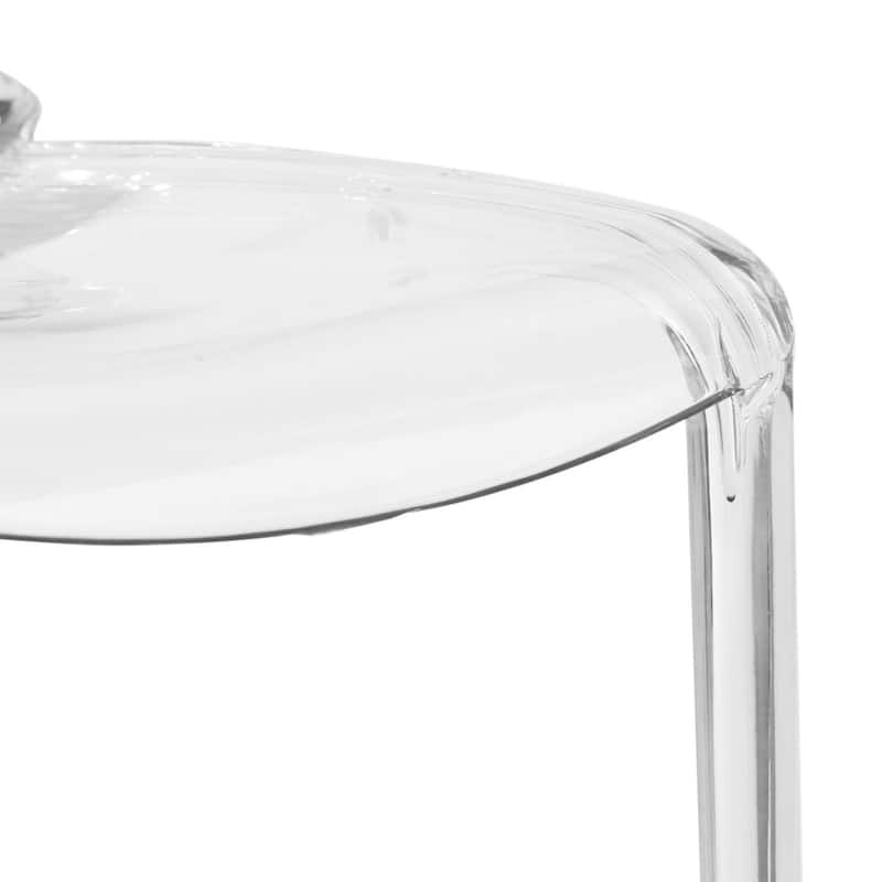 Stackable Acrylic Dining Chair Modern Full Back Transparent Accent Side Chair - Height 32.25", Width 20.5", Depth 21".