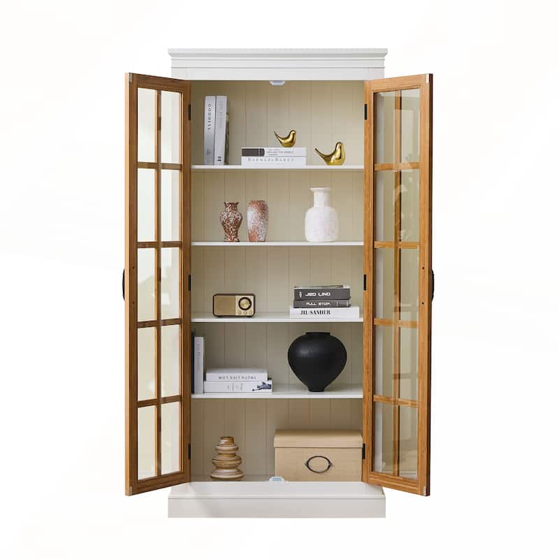71.2IN Tall Display Cabinet with Glass Doors