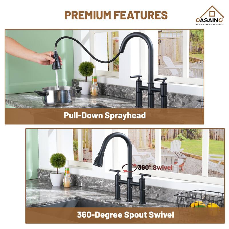 Three Function Pull-Down Sprayhead Kitchen Faucet